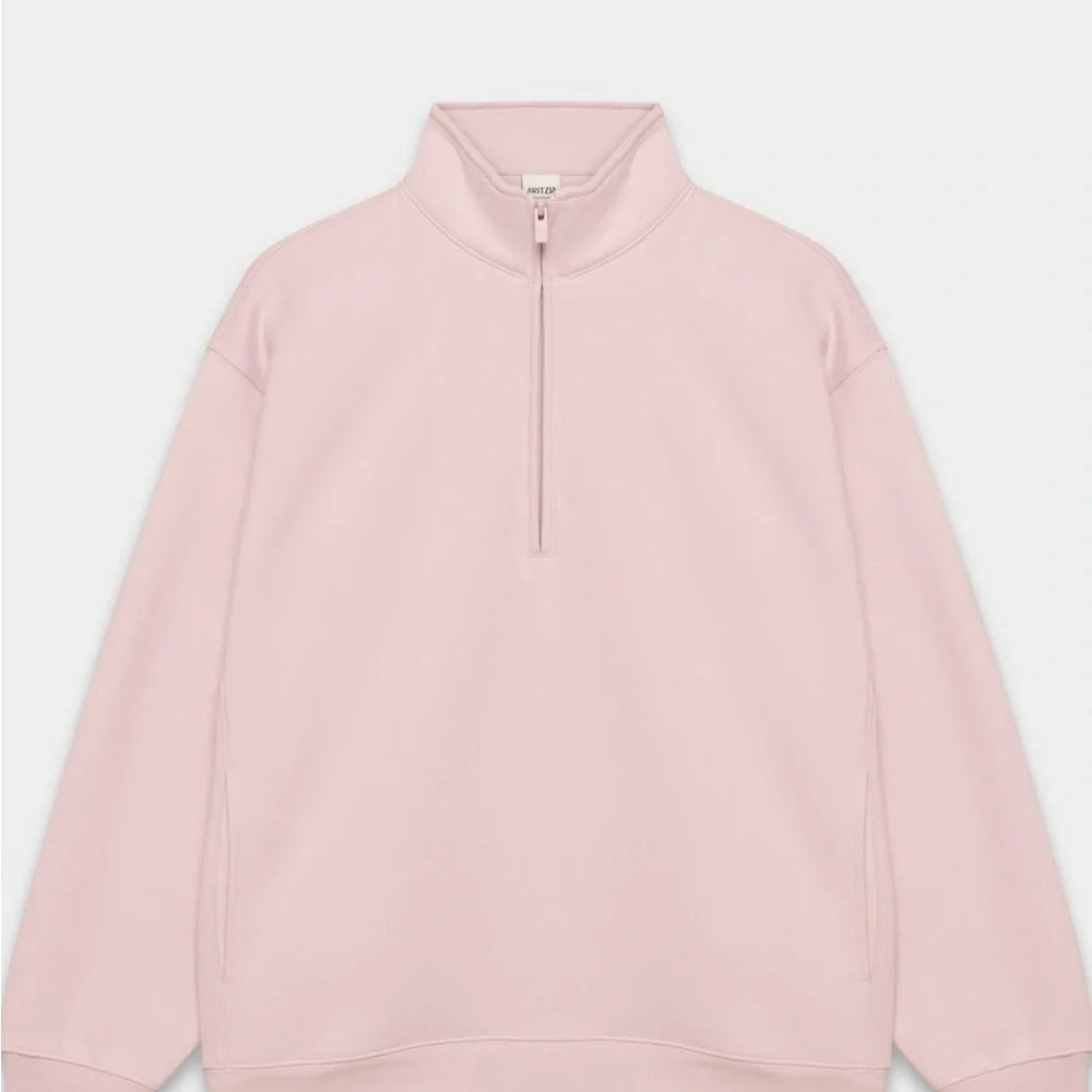 Aritiza Pink Half-Zip Sweatshirt - Picture 2 of 4